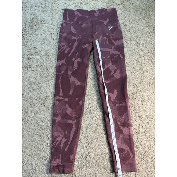 Gymshark Adapt Camo Seamless Leggings Women Small Plum Brown/ Burgandy Brown - Picture 8 of 9